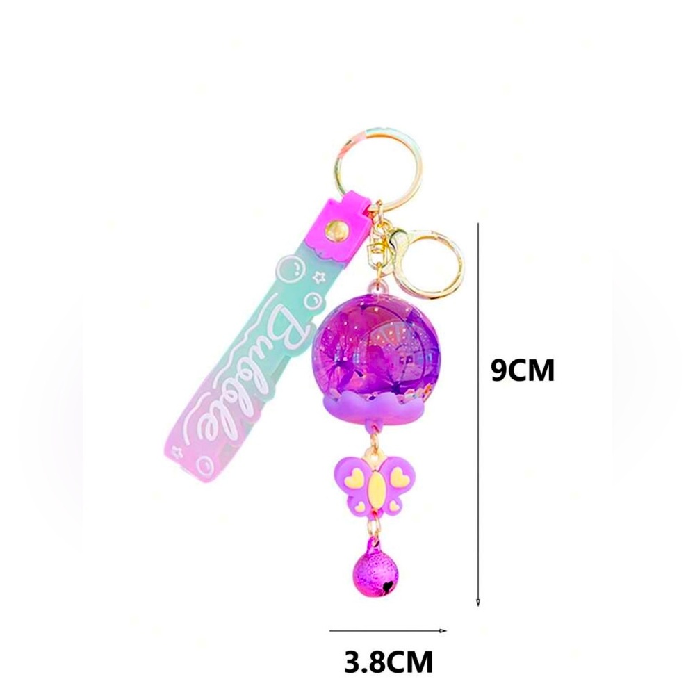 Purple Bubble Keychain with Heart Charm - Picture 7 of 8